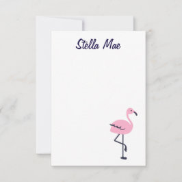 Personalisierter niedlicher Rosa Flamingo notecard Mitteilungskarte