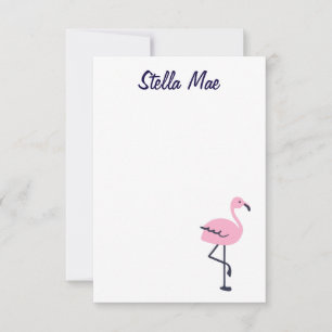 Personalisierter niedlicher Rosa Flamingo notecard Mitteilungskarte