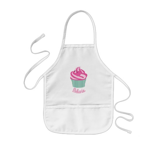 Personalisierter niedlicher rosa kleiner Kuchen Kinderschürze (Vorne)