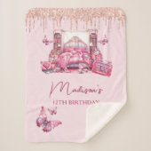 Personalisierter Niedlicher Rosa-Leepover-Girl Geb Sherpadecke (Vorderseite)