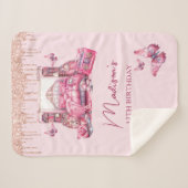 Personalisierter Niedlicher Rosa-Leepover-Girl Geb Sherpadecke (Vorderseite (Horizontal))