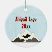 Personalisierter Niedlicher Santa Deer Keramikornament (Hinten)