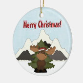 Personalisierter Niedlicher Santa Eli Keramik Ornament (Links)