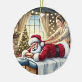 Personalisierter Niedlicher Santa Erreichbarkeit e Keramik Ornament (Links)