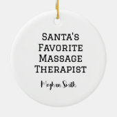 Personalisierter Niedlicher Santa Erreichbarkeit e Keramik Ornament (Hinten)