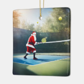 Personalisierter Niedlicher Santa Playing Pickleba Keramikornament (Links)