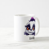 Personalisierter Niedlicher Schädel mit Bow Hallow Kaffeetasse (VorderseiteRechts)