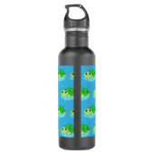 Personalisierter Niedlicher Schildkrötenname Edelstahlflasche (Rückseite)