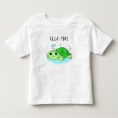 Personalisierter Niedlicher Schildkrötenname Kleinkind T-shirt (Vorderseite)