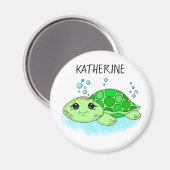 Personalisierter Niedlicher Schildkrötenname Magnet (Vorderseite/Rückseite)