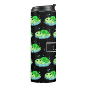 Personalisierter Niedlicher Schildkrötenname Thermosbecher (Nach links gedreht)
