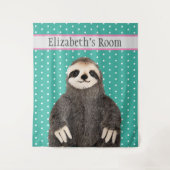 Personalisierter Niedlicher Schlaf-Tiername Kid's  Wandteppich (Vorderseite)