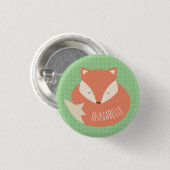 Personalisierter niedlicher SchlafenFox Button (Vorne & Hinten)