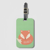 Personalisierter niedlicher SchlafenFox Gepäckanhänger (Vorderseite Vertikal)