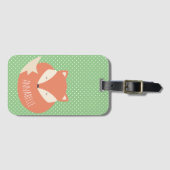 Personalisierter niedlicher SchlafenFox Gepäckanhänger (Vorderseite (Horizontal))