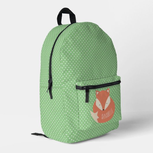 Personalisierter Niedlicher Schlaffuchs Bedruckter Rucksack (Rückseitige Ecke links)