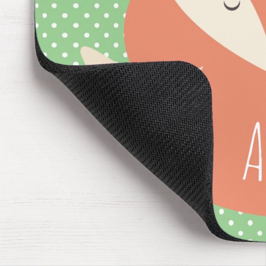 Personalisierter Niedlicher Schlaffuchs und -punkt Mousepad (Ecke)