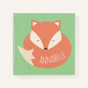 Personalisierter Niedlicher Schlaffuchs und -punkt Notizblock