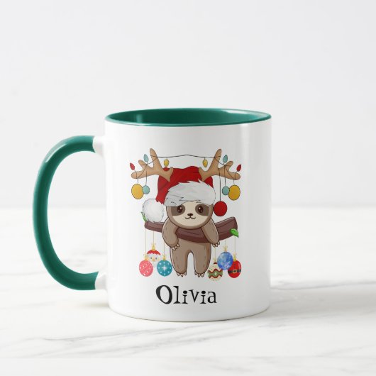 Personalisierter Niedlicher Schlitten, Weihnachtsm Tasse (Links)