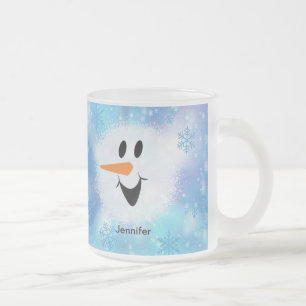 Personalisierter Niedlicher Schneemann Mattglastasse