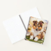 Personalisierter Niedlicher Sheltie Welpenhund Notizblock (Innenseite)