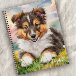Personalisierter Niedlicher Sheltie Welpenhund Notizblock
