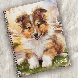 Personalisierter Niedlicher Sheltie Welpenhund Notizblock