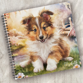 Personalisierter Niedlicher Sheltie Welpenhund Notizblock