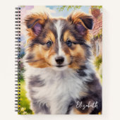 Personalisierter Niedlicher Sheltie Welpenhund Notizblock (Vorderseite)