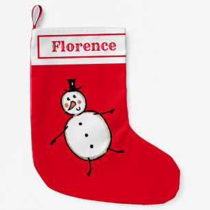 Personalisierter Niedlicher Snowman-Strumpf Kleiner Weihnachtsstrumpf
