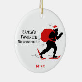 Personalisierter Niedlicher Snowshoer des Weihnach Keramik Ornament (Rechts)