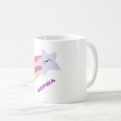 personalisierter niedlicher Sternregenbogenname Kaffeetasse (VorderseiteRechts)