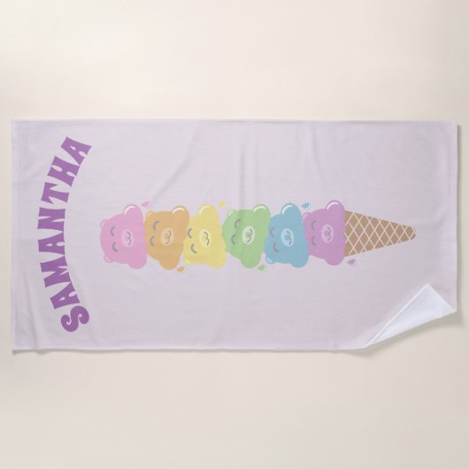 Personalisierter niedlicher strandtuch (Vorderseite)