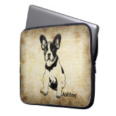 Personalisierter Niedlicher Sweet-Bulldog-Welpe Laptopschutzhülle (Vorderseite Links)