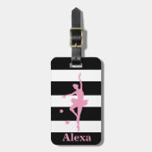 Personalisierter Niedlicher Tänzer mit hübscher Ba Gepäckanhänger (Vorderseite vertikal)