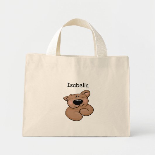 Personalisierter Niedlicher Teddybär Mini Stoffbeutel (Vorne)