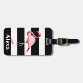 Personalisierter Niedlicher Tropischer Bird Flamin Gepäckanhänger (Vorderseite horizontal)
