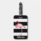Personalisierter Niedlicher Tropischer Bird Flamin Gepäckanhänger (Rückseite vertikal)