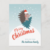 Personalisierter Niedlicher und moderner Igel Weih Postkarte (Vorderseite)