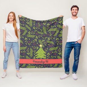 PERSONALISIERTER Niedlicher Urlaub Evergreens Fleecedecke