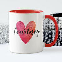 Personalisierter Niedlicher Valentinstag Rotes Her