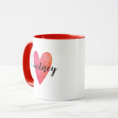 Personalisierter Niedlicher Valentinstag Rotes Her Tasse (Vorderseite Links)