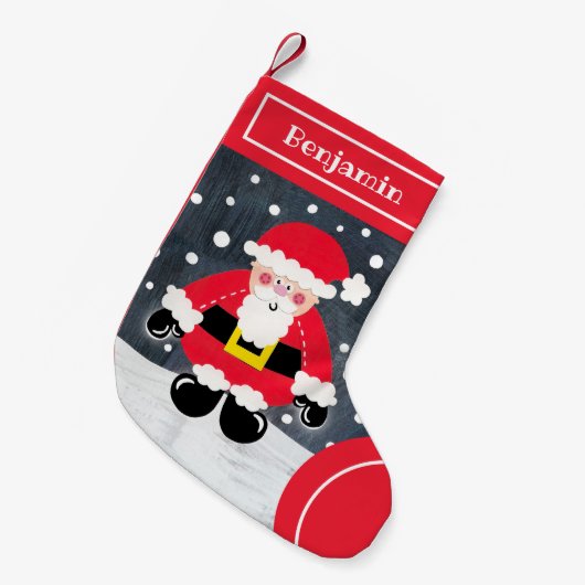 Personalisierter Niedlicher Vater Weihnachten Weih Kleiner Weihnachtsstrumpf (Vorderansicht (hängend))