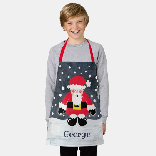 Personalisierter Niedlicher Vater Weihnachten Weih Schürze (Getragen)