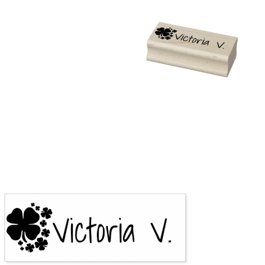 Personalisierter Niedlicher Viel Glück Clover Klee Gummistempel (Stempel)