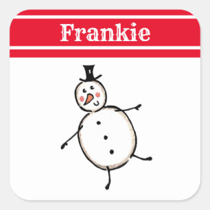 Personalisierter Niedlicher Weihnachtsaufkleber Quadratischer Aufkleber