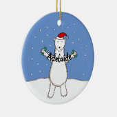 Personalisierter Niedlicher Weihnachtsbärenbaum Keramik Ornament (Rechts)