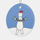 Personalisierter Niedlicher Weihnachtsbärenbaum Keramik Ornament (Links)