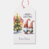 Personalisierter Niedlicher Weihnachtsbaum & Gnome Geschenkanhänger (Vorderseite)