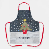 Personalisierter Niedlicher Weihnachtsbaum Schürze (Vorderseite)
